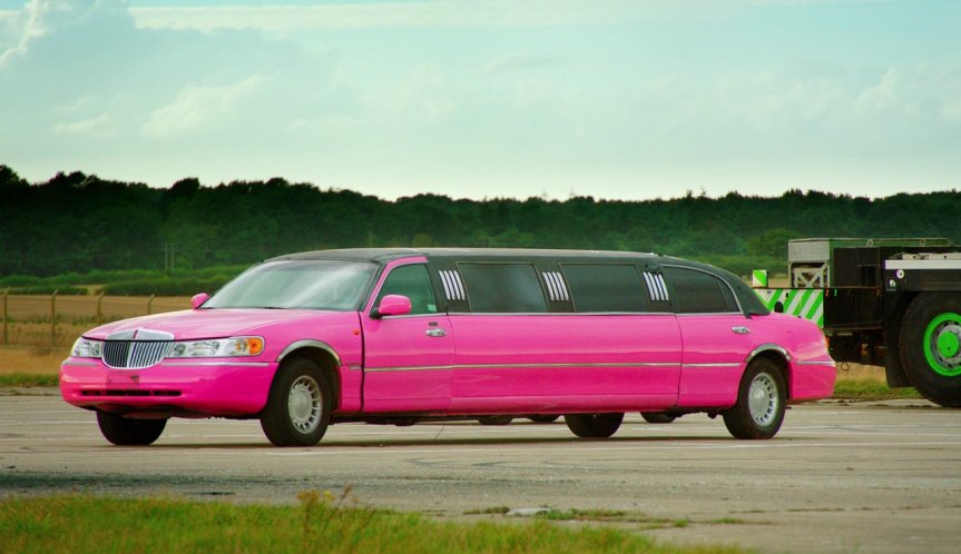 Leicester Wedding Pink Limousine for trip